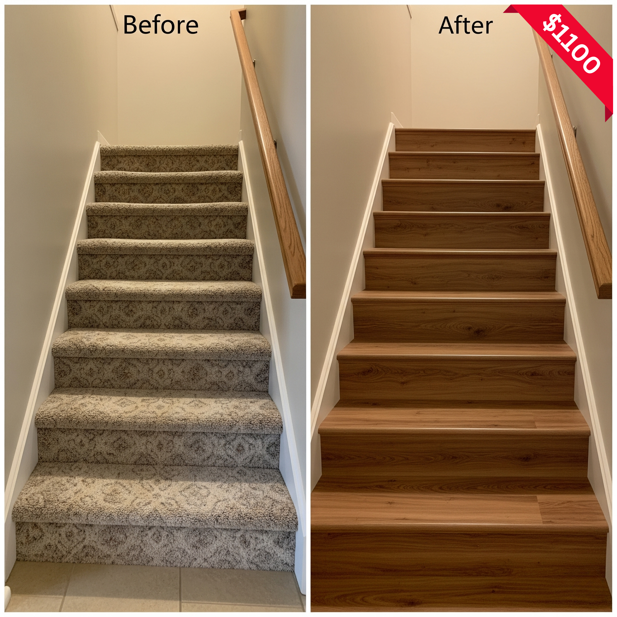 Ajax stairs collage before and after