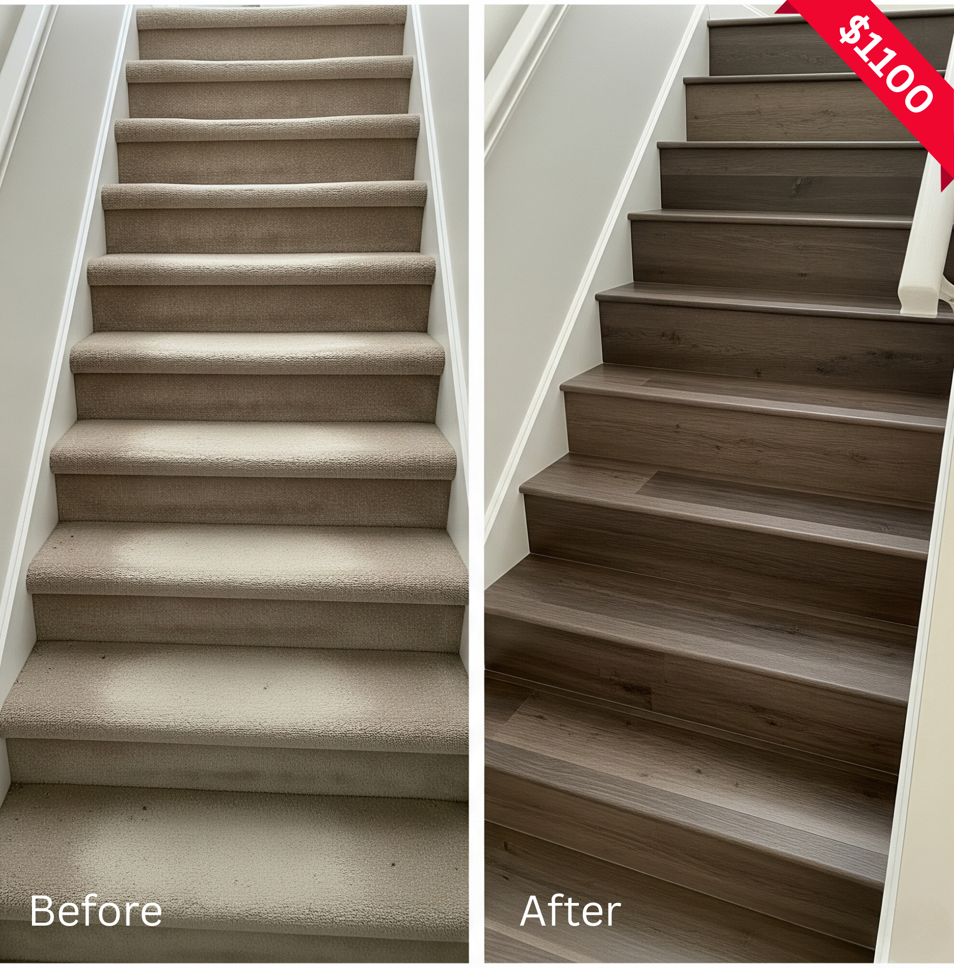 Whitby stairs collage before and after