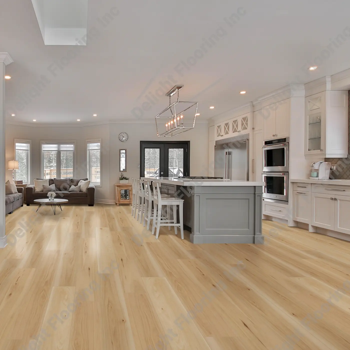 Hardwood floors in a Canadian home renovation project.