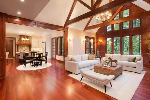 A beautiful hardwood floor in a home.