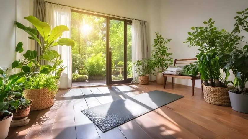 A beautiful hardwood floor in a home.