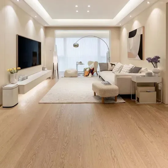 Laminate flooring shows a consistent pattern across the installed area.